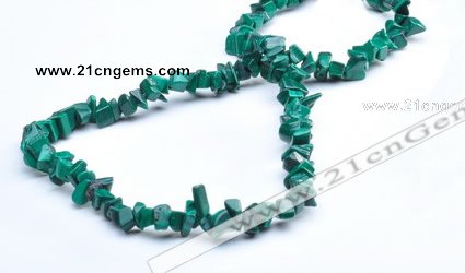 CMN27 34 inches freeform shape natural malachite chips beads