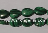 CMN282 15.5 inches 10*14mm flat teardrop natural malachite beads