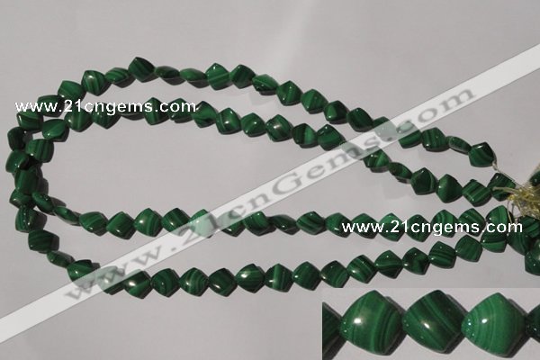 CMN289 15.5 inches 10*10mm trapezoid natural malachite beads