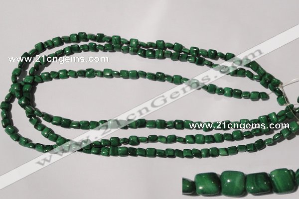 CMN291 15.5 inches 6*6mm square natural malachite beads wholesale