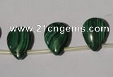 CMN324 Top-drilled 15*20mm flat teardrop natural malachite beads