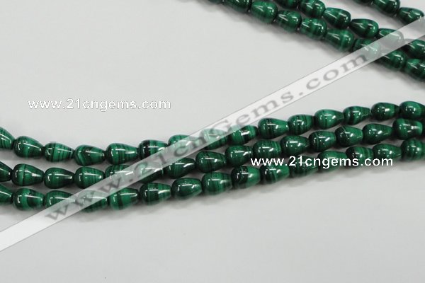 CMN414 15.5 inches 5*7mm teardrop natural malachite beads wholesale