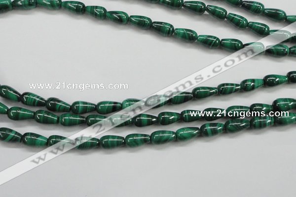 CMN415 15.5 inches 5*9mm teardrop natural malachite beads wholesale