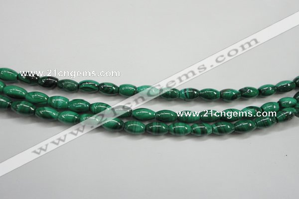 CMN418 15.5 inches 4*6mm rice natural malachite beads wholesale