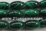 CMN419 15.5 inches 6*9mm rice natural malachite beads wholesale