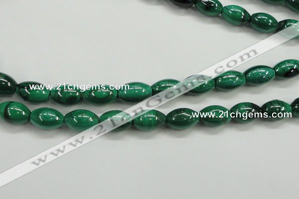 CMN420 15.5 inches 8*12mm rice natural malachite beads wholesale