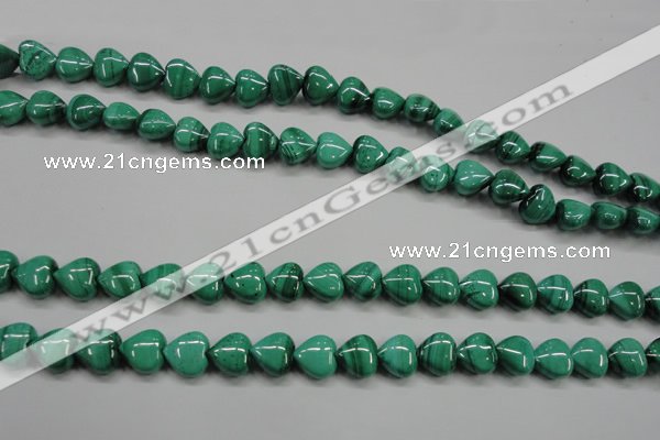 CMN424 15.5 inches 8*8mm heart natural malachite beads wholesale