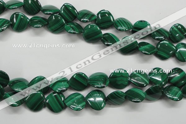 CMN428 15.5 inches 15*15mm heart natural malachite beads wholesale