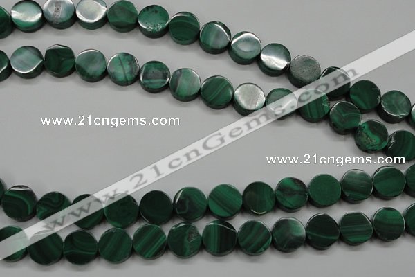 CMN430 15.5 inches 10mm coin natural malachite beads wholesale