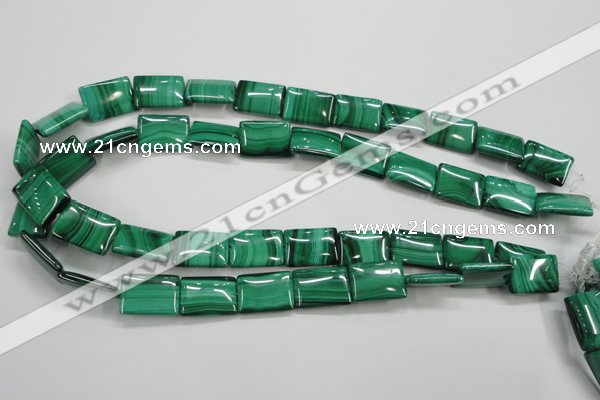 CMN444 15.5 inches 13*18mm rectangle natural malachite beads