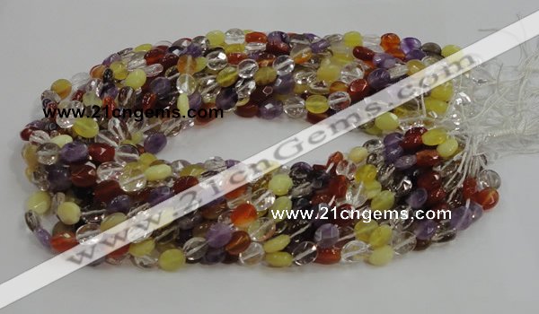 CMQ01 15.5 inches 6*8mm faceted oval multicolor quartz beads