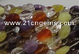 CMQ02 15.5 inches 8*10mm faceted oval multicolor quartz beads