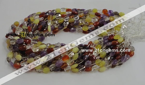 CMQ02 15.5 inches 8*10mm faceted oval multicolor quartz beads