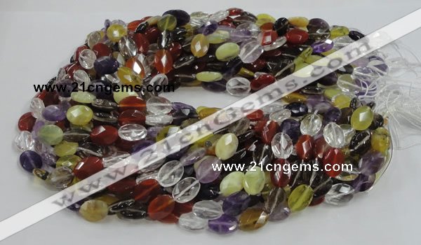 CMQ03 15.5 inches 10*14mm faceted oval multicolor quartz beads