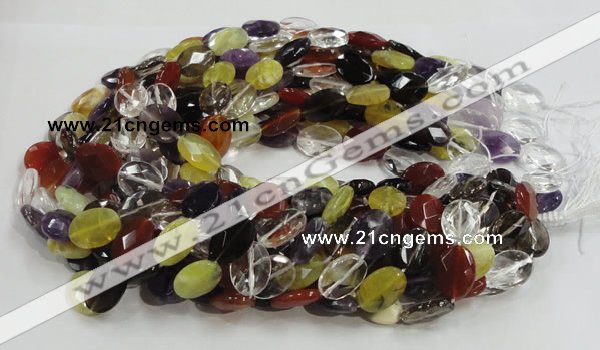 CMQ04 15.5 inches 14*18mm faceted oval multicolor quartz beads