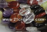 CMQ05 15.5 inches 10*14mm oval multicolor quartz beads wholesale