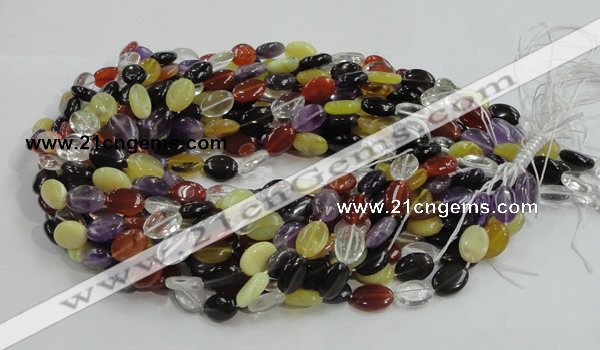 CMQ05 15.5 inches 10*14mm oval multicolor quartz beads wholesale