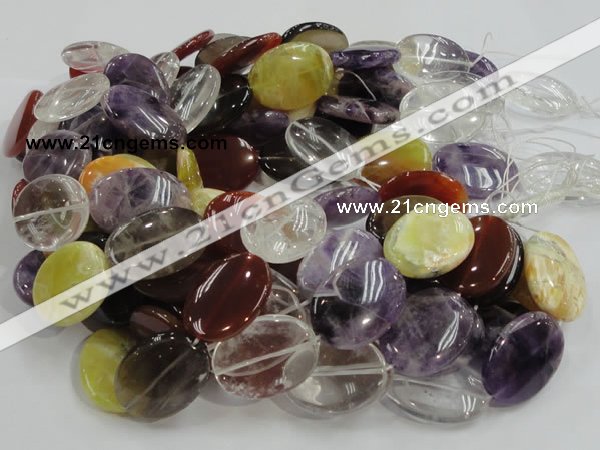 CMQ07 15.5 inches 22*30mm oval multicolor quartz beads wholesale