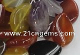 CMQ14 18*25mm twisted flat teardrop multicolor quartz beads