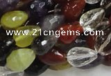 CMQ21 15.5 inches 10*14mm faceted teardrop multicolor quartz beads