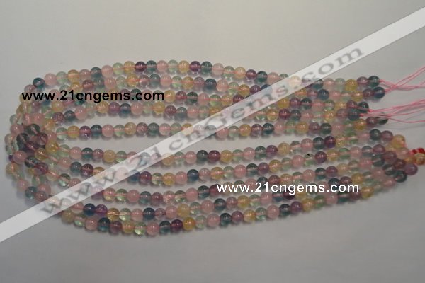 CMQ211 15.5 inches 6mm round multicolor quartz gemstone beads