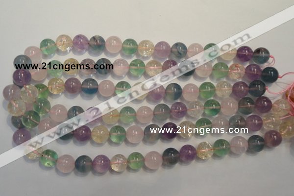 CMQ214 15.5 inches 12mm round multicolor quartz gemstone beads