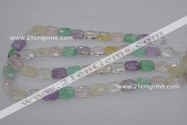 CMQ259 15.5 inches 12*16mm faceted rectangle multicolor quartz beads