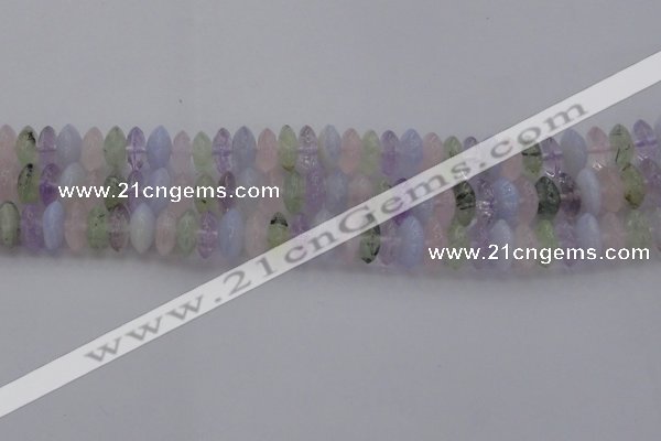 CMQ262 15.5 inches 5*12mm rondelle multicolor quartz beads