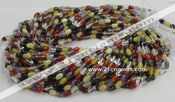 CMQ27 15.5 inches 5*8mm rice multicolor quartz beads wholesale