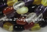 CMQ28 15.5 inches 8*12mm rice multicolor quartz beads wholesale