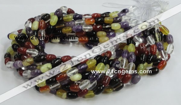 CMQ28 15.5 inches 8*12mm rice multicolor quartz beads wholesale