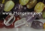 CMQ29 15.5 inches 10*14mm rice multicolor quartz beads wholesale