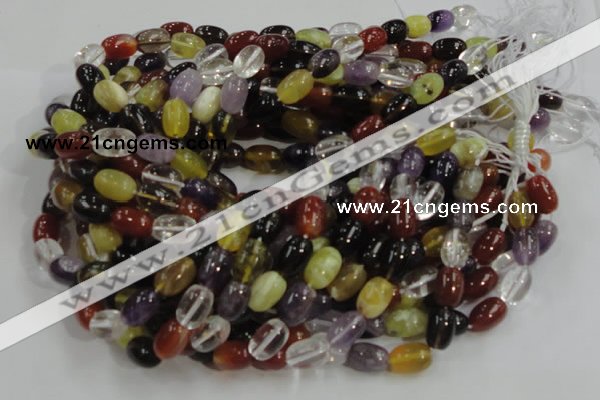 CMQ29 15.5 inches 10*14mm rice multicolor quartz beads wholesale