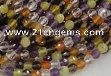 CMQ30 15.5 inches 4mm faceted round multicolor quartz beads