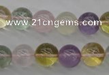 CMQ304 15.5 inches 12mm round multicolor quartz gemstone beads