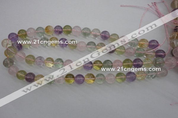 CMQ304 15.5 inches 12mm round multicolor quartz gemstone beads