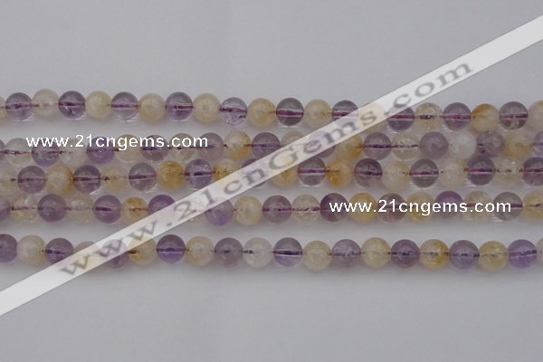 CMQ312 15.5 inches 8mm round citrine & amethyst beads wholesale