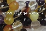 CMQ33 15.5 inches 10mm faceted round multicolor quartz beads