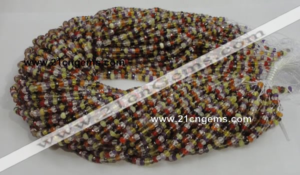 CMQ34 15.5 inches 2.5*4mm faceted rondelle multicolor quartz beads