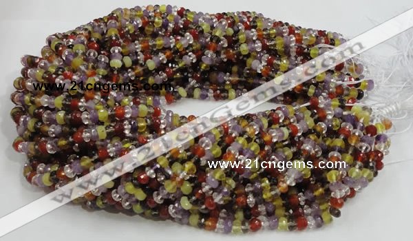 CMQ35 15.5 inches 4*6mm faceted rondelle multicolor quartz beads