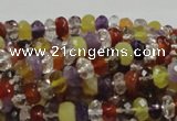 CMQ36 15.5 inches 5*8mm faceted rondelle multicolor quartz beads