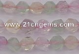 CMQ366 15.5 inches 6mm faceted nuggets mixed quartz beads
