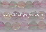 CMQ366 15.5 inches 6mm faceted nuggets mixed quartz beads