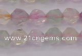 CMQ367 15.5 inches 8mm faceted nuggets mixed quartz beads