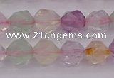 CMQ368 15.5 inches 10mm faceted nuggets mixed quartz beads