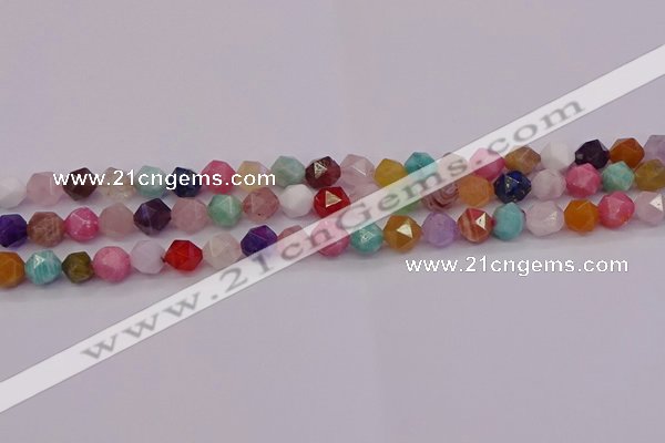 CMQ371 15.5 inches 6mm faceted nuggets mixed gemstone beads