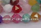 CMQ372 15.5 inches 8mm faceted nuggets mixed gemstone beads