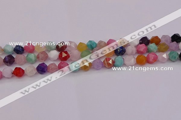 CMQ372 15.5 inches 8mm faceted nuggets mixed gemstone beads