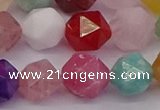 CMQ374 15.5 inches 12mm faceted nuggets mixed gemstone beads