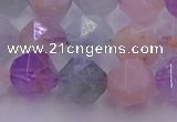 CMQ382 15.5 inches 8mm faceted nuggets mixed quartz beads